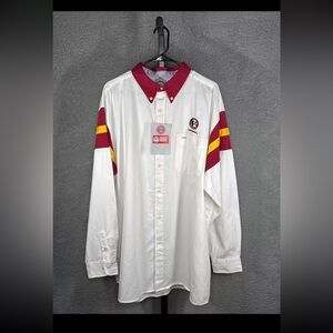 Florida State Seminole Shirt Men's XL White Button-Down Long Sleeve Vtg NWT